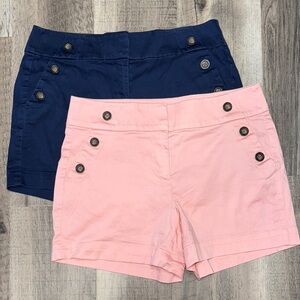 White House Black Market - Size 4 - High Waist Pink and Blue Shorts Bundle